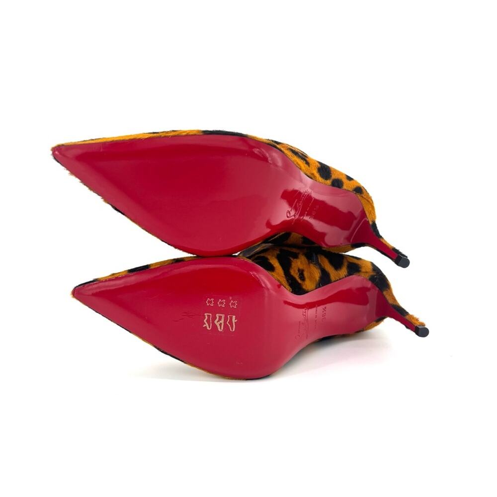 NEW Christian Louboutin So Kate 85 Spicy Leopard Pony Hair Booty 36.5 - Picture 7 of 8
